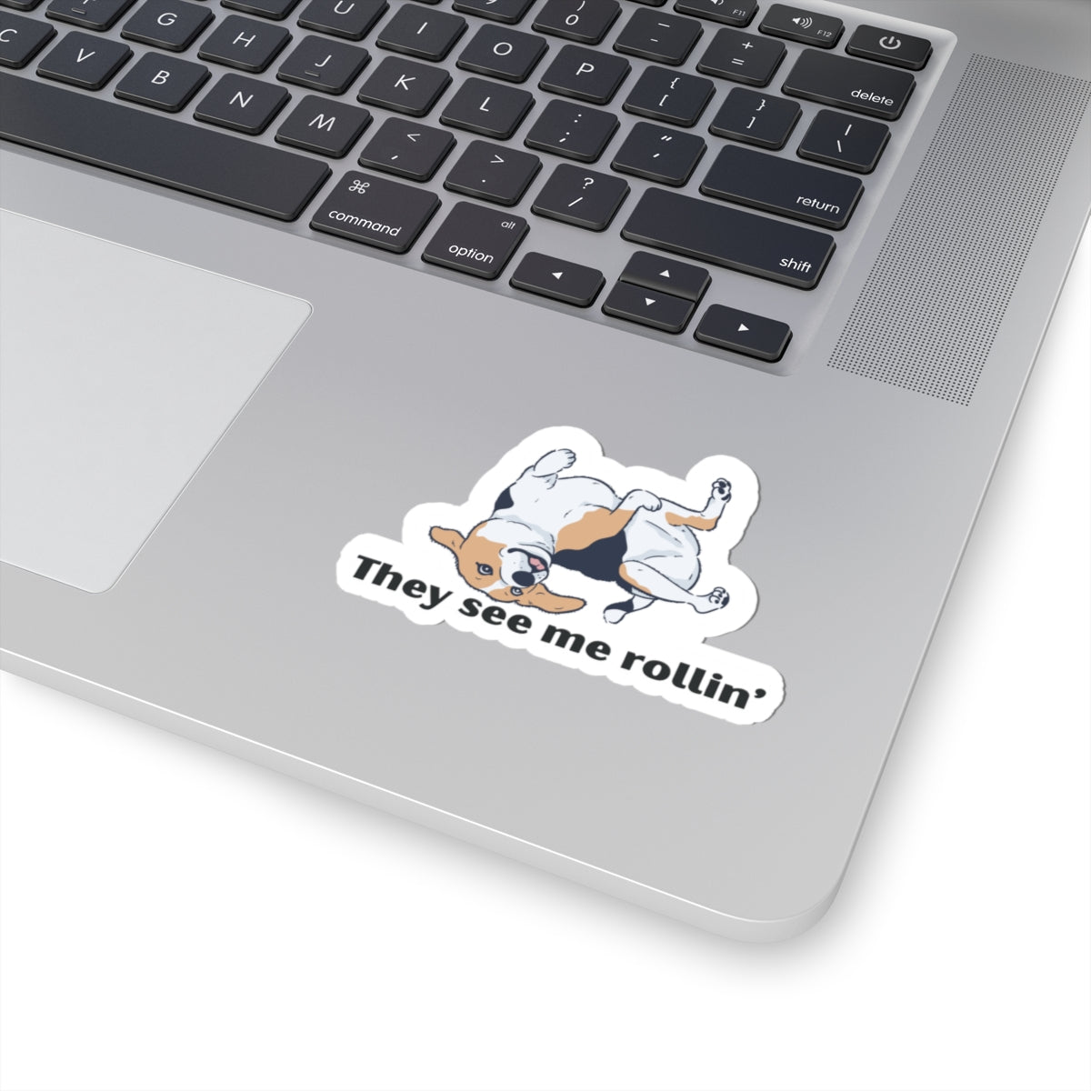 Funny Dog Stickers, Cute Pet Accessories, Laptop Decor, Gift for Dog Lovers, They See Me Rollin' Sticker