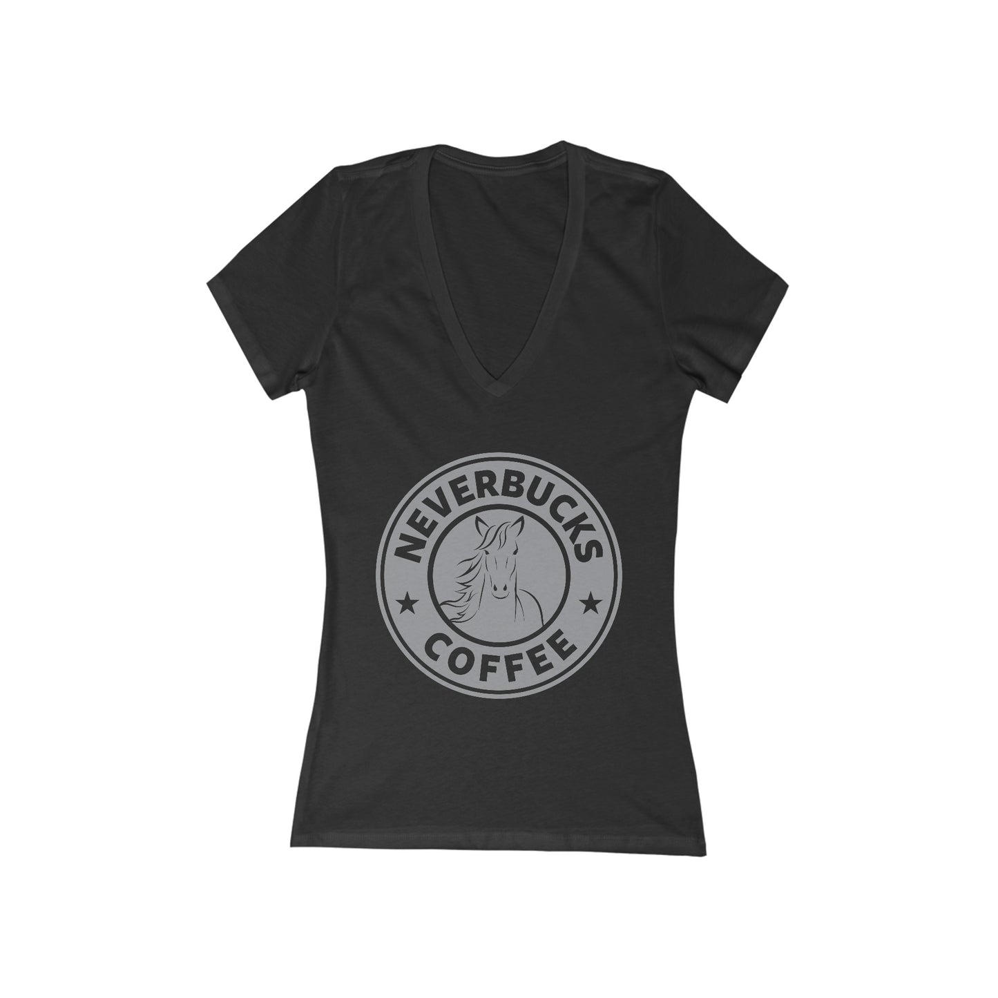 Women's Neverbucks Horse Lover Short Sleeve Deep V-Neck Tee