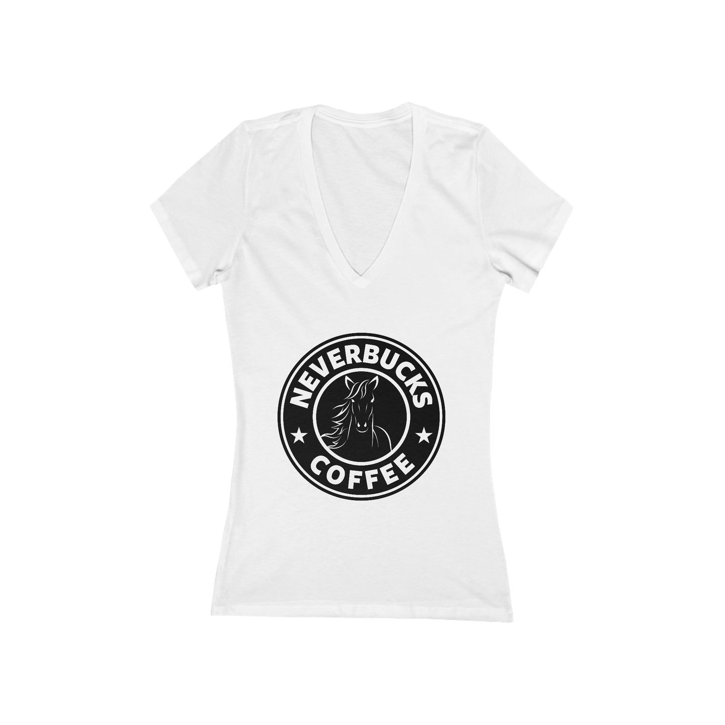 Women's Neverbucks Horse Lover Short Sleeve Deep V-Neck Tee