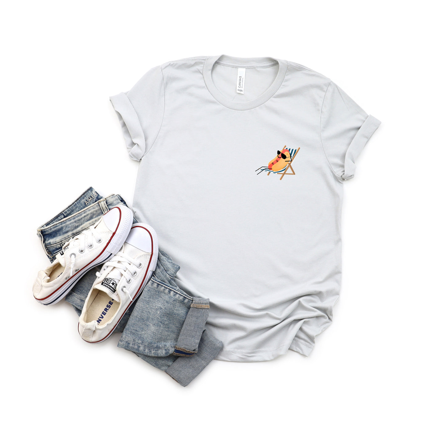 Hot Dog Sunbathing T-Shirt