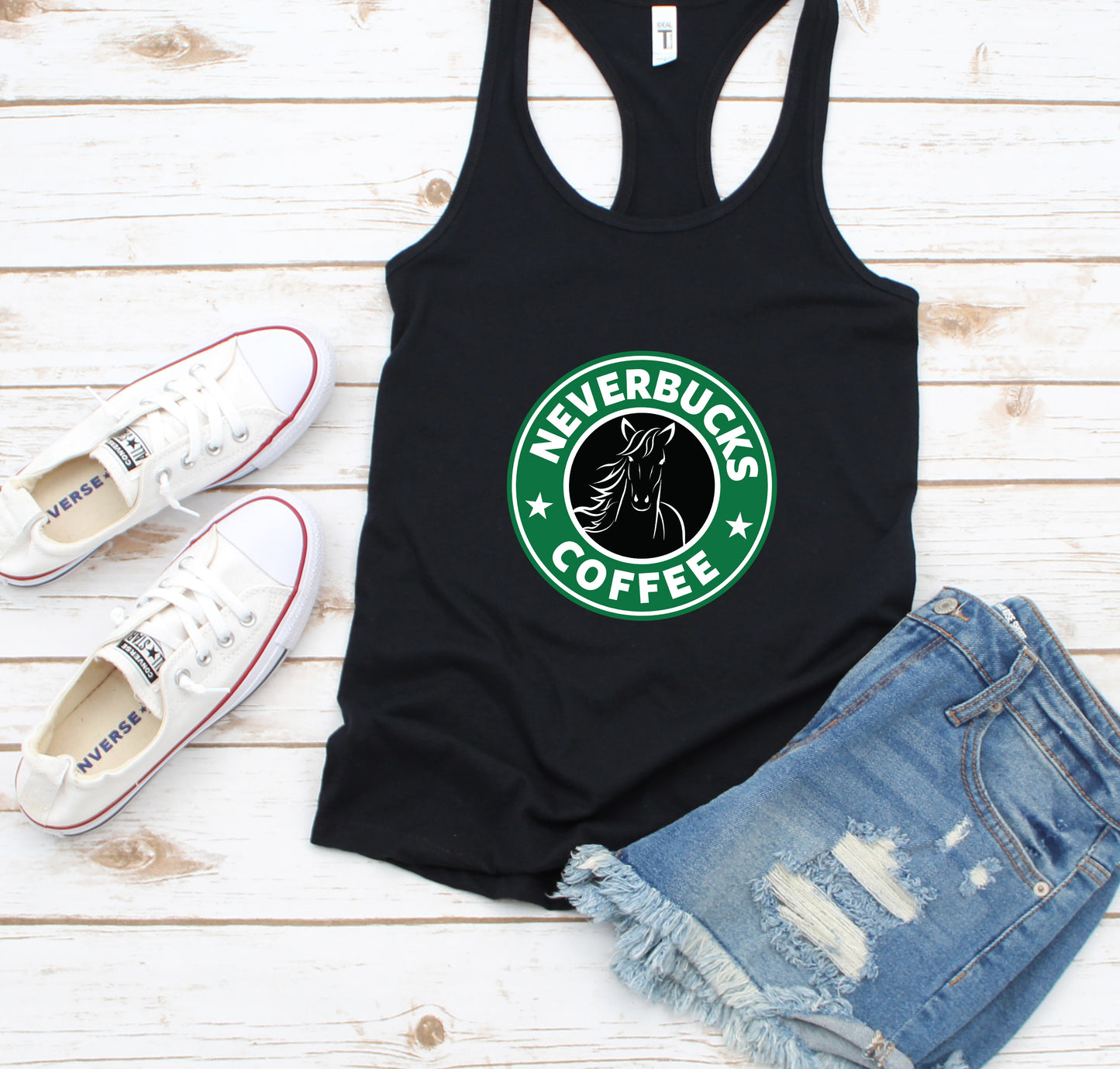 Neverbucks Horse Lover Women's Racerback Tank
