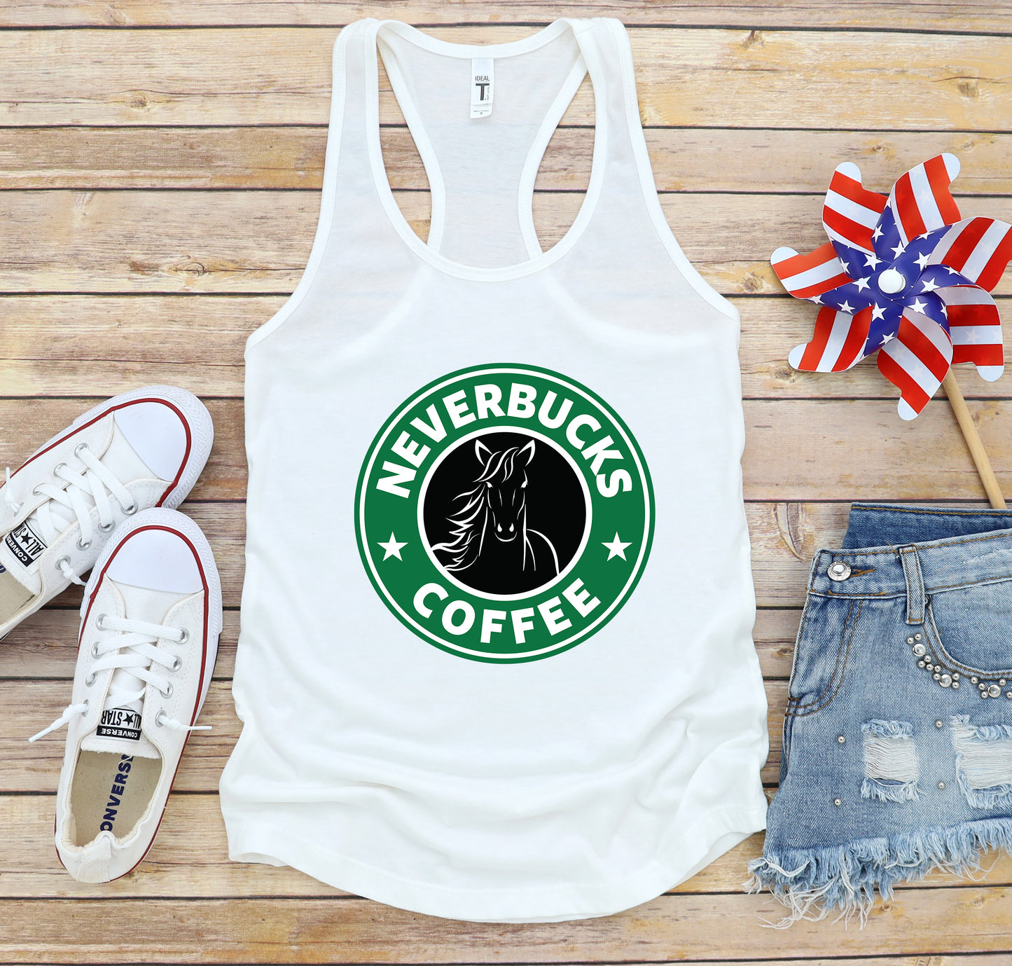 Neverbucks Horse Lover Women's Racerback Tank