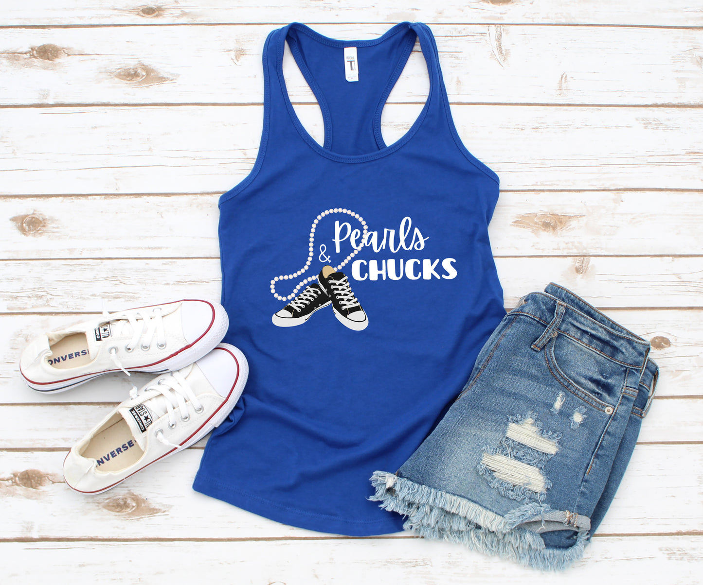 Pearls and Chucks Kamala Women's Racerback Tank