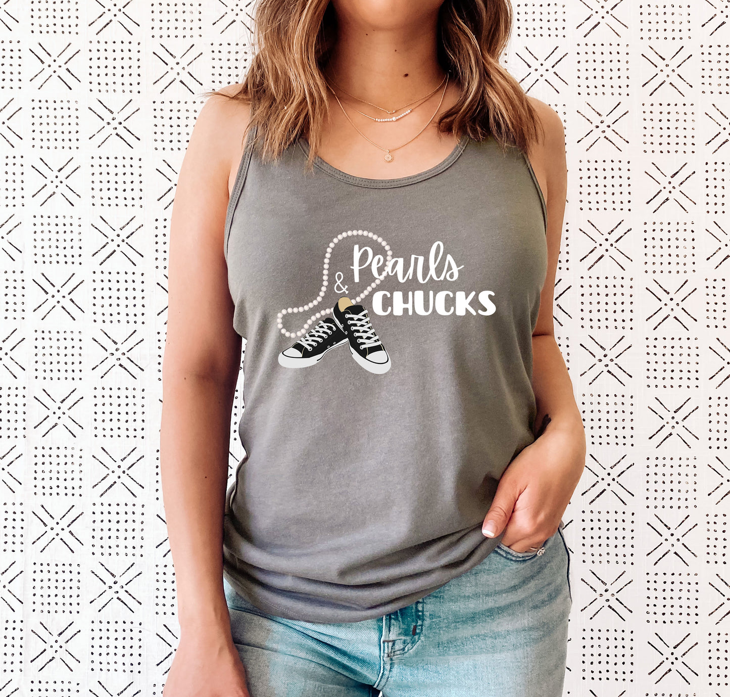 Pearls and Chucks Kamala Women's Racerback Tank