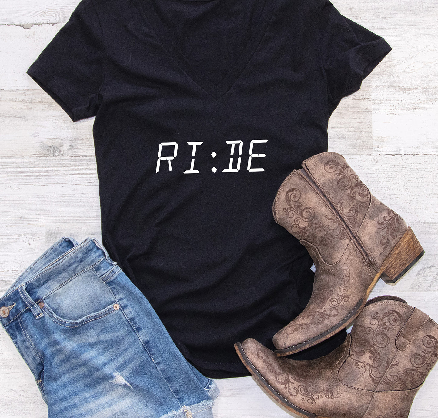 Ride O'Clock Women's V-Neck Tee