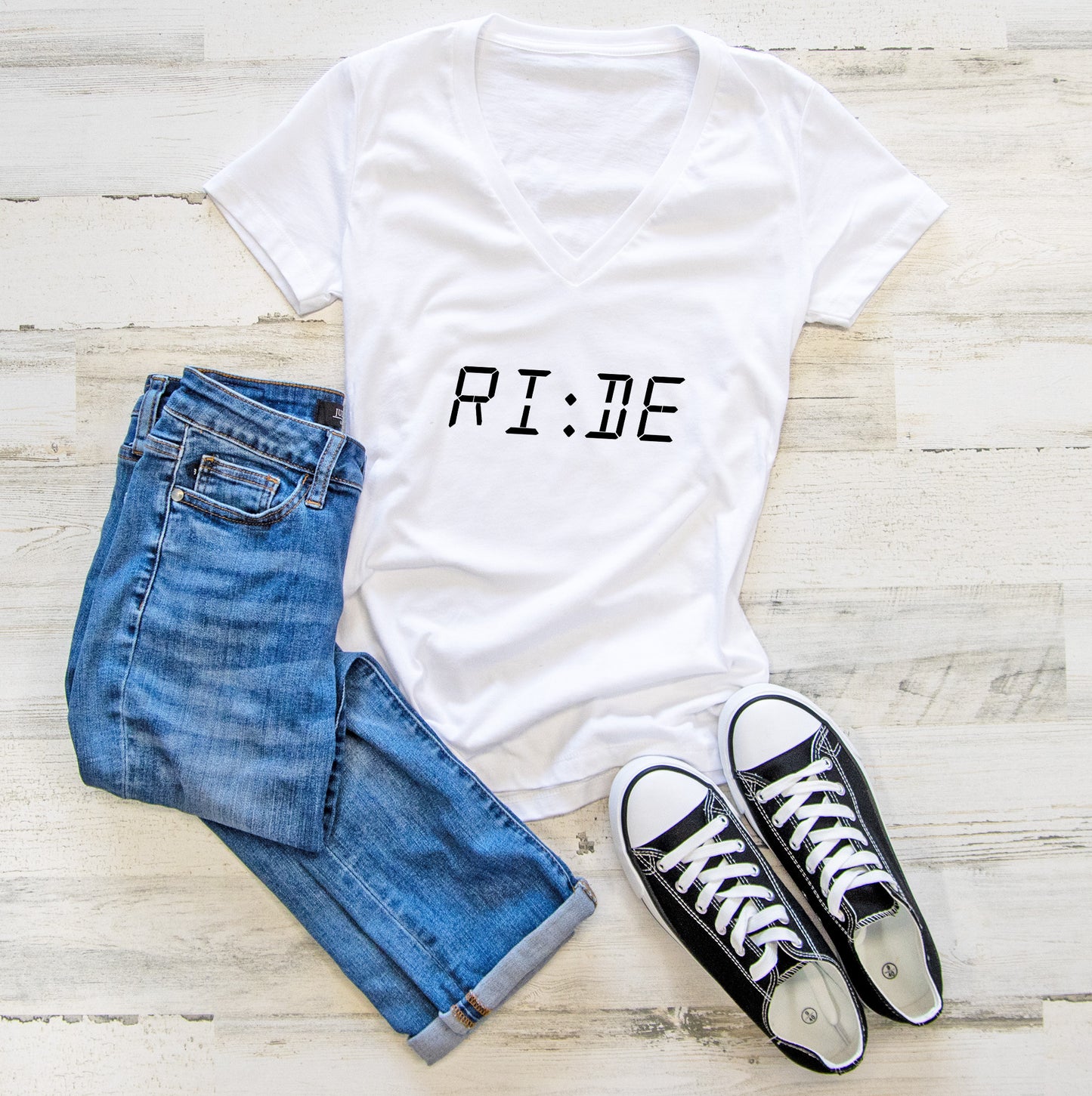 Ride O'Clock Women's V-Neck Tee