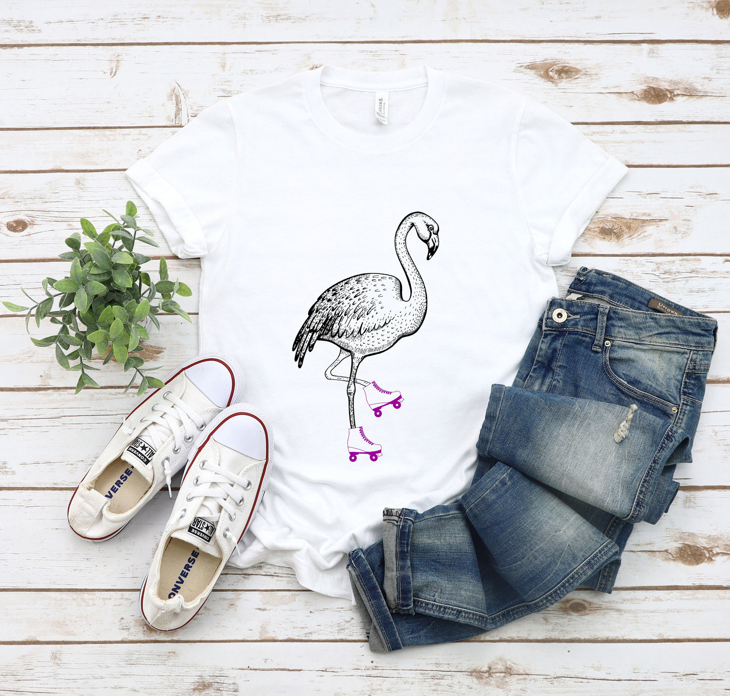Flamingo in Skates T-Shirt