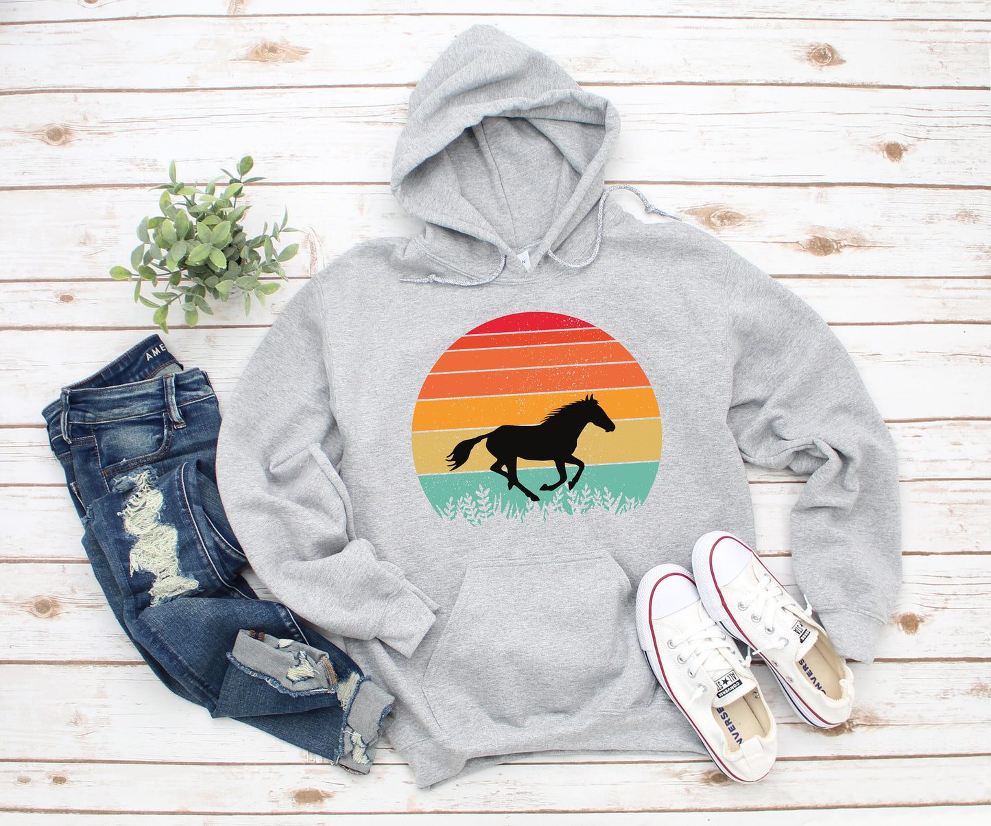 Horse Lover Barn Hooded Sweatshirt