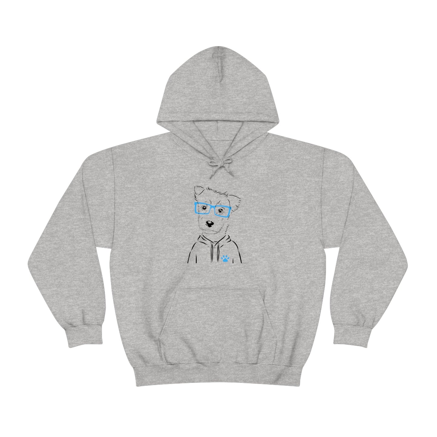 Dog with Hoodie and Glasses Hooded Sweatshirt