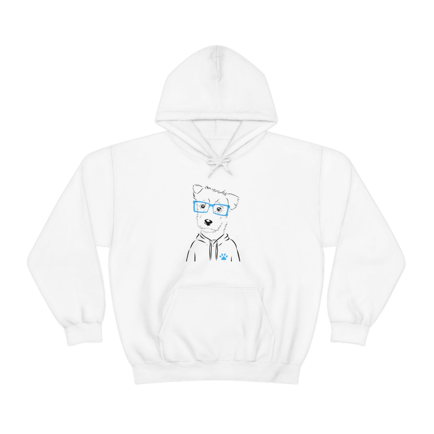 Dog with Hoodie and Glasses Hooded Sweatshirt