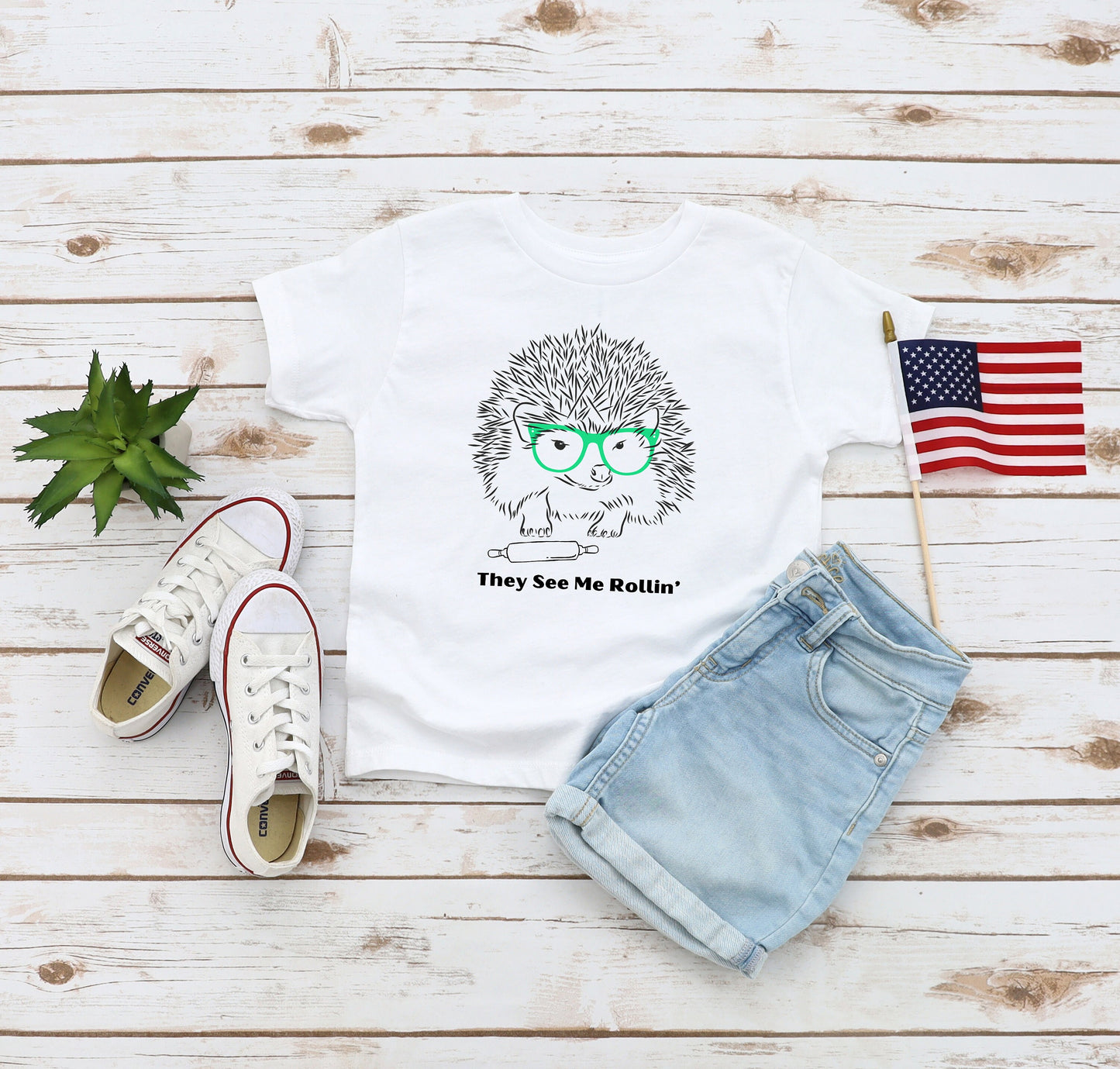 Hedgehog That's How I Roll Kids' T-Shirt