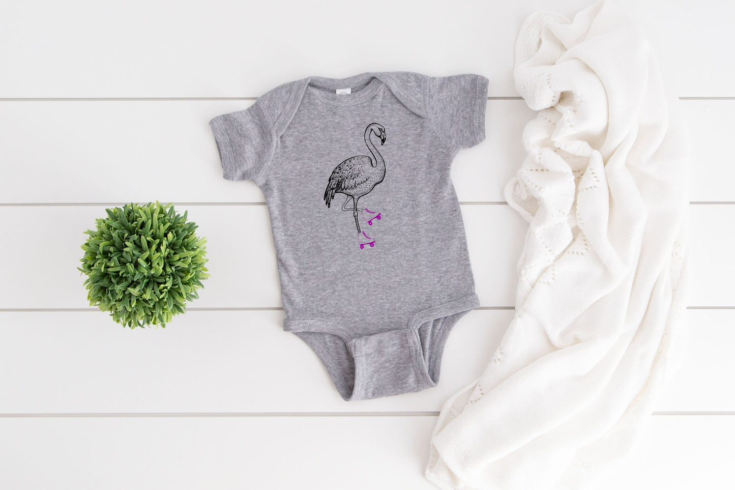 Flamingo in Skates Infant Bodysuit