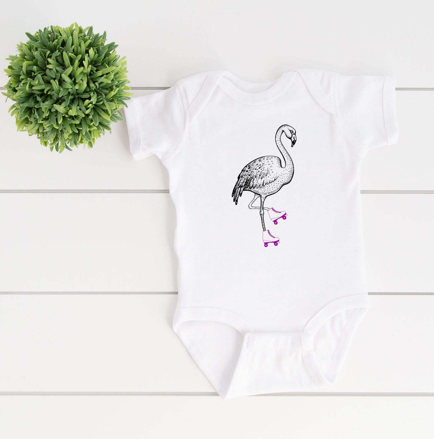 Flamingo in Skates Infant Bodysuit
