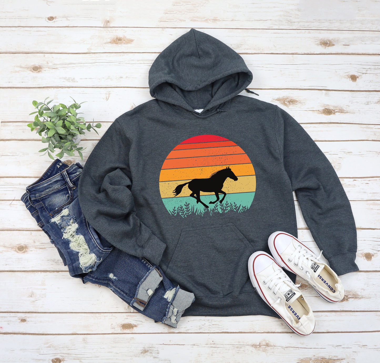 Horse Lover Barn Hooded Sweatshirt
