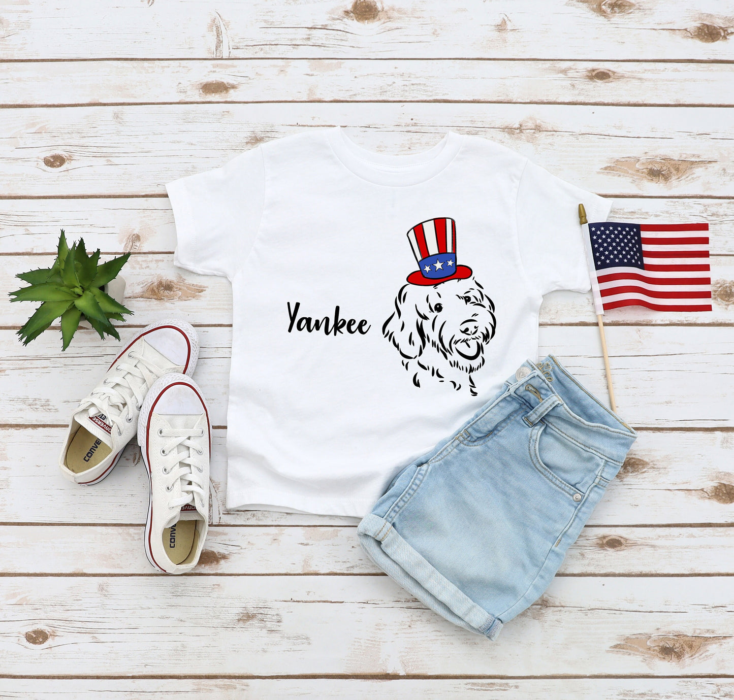Yankee Doodle Dog 4th of July Kids' T-Shirt