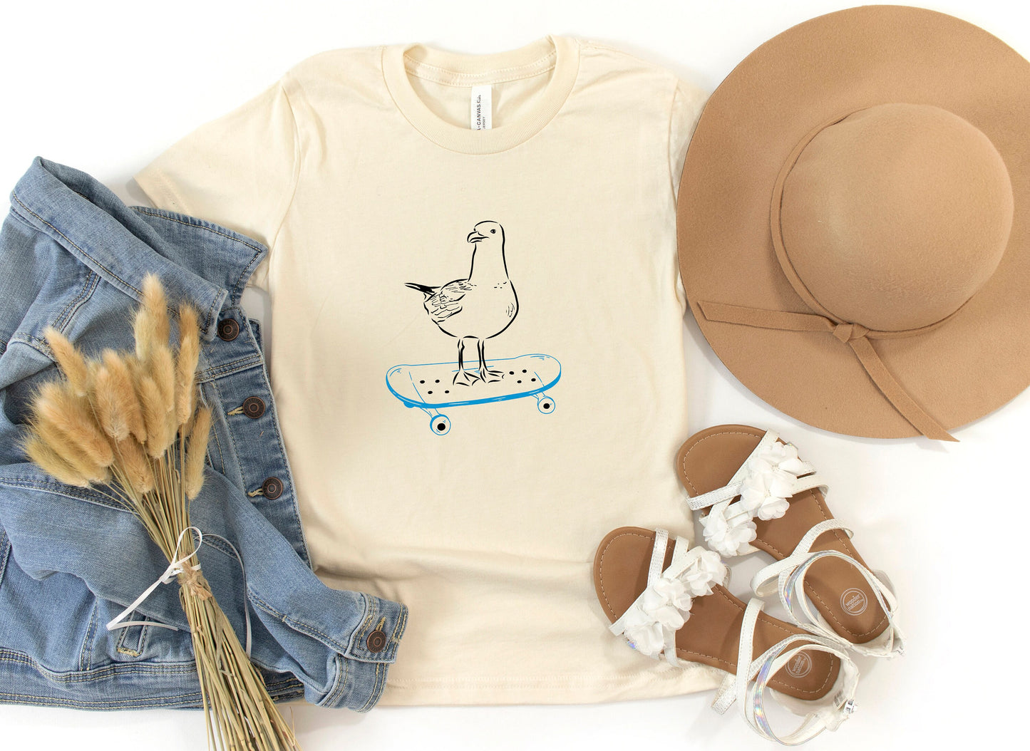 Skater Seagull Skateboard Kids' T-Shirt