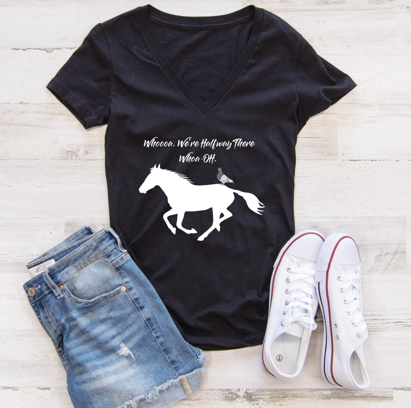 Pigeon on a Mare Women's V-Neck Tee