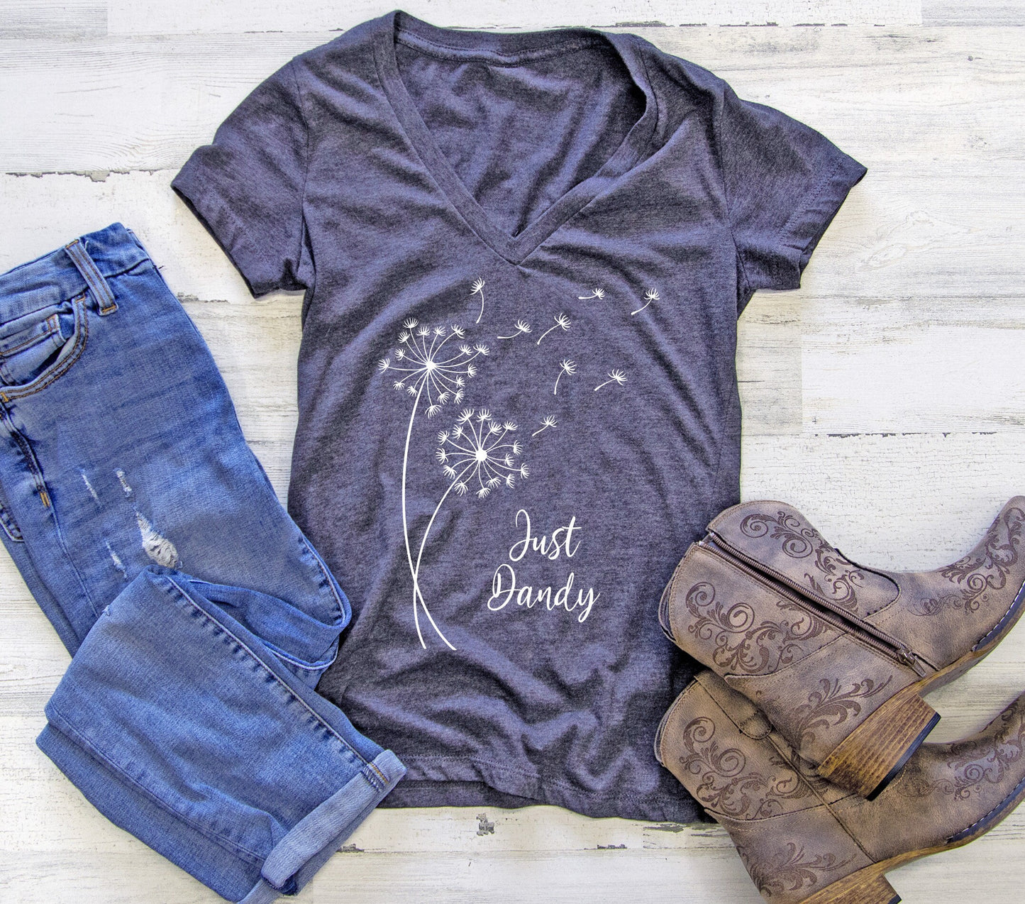 Just Dandy Women's V-Neck Tee