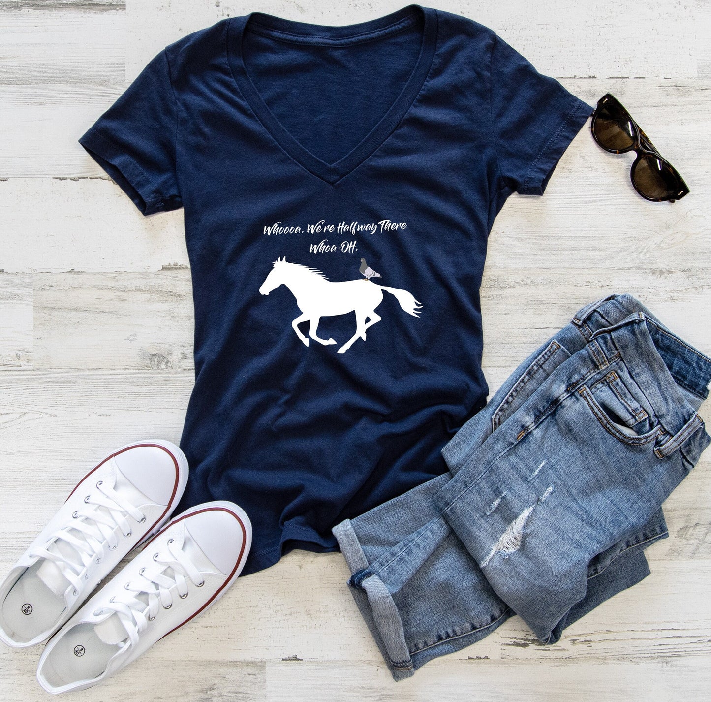 Pigeon on a Mare Women's V-Neck Tee