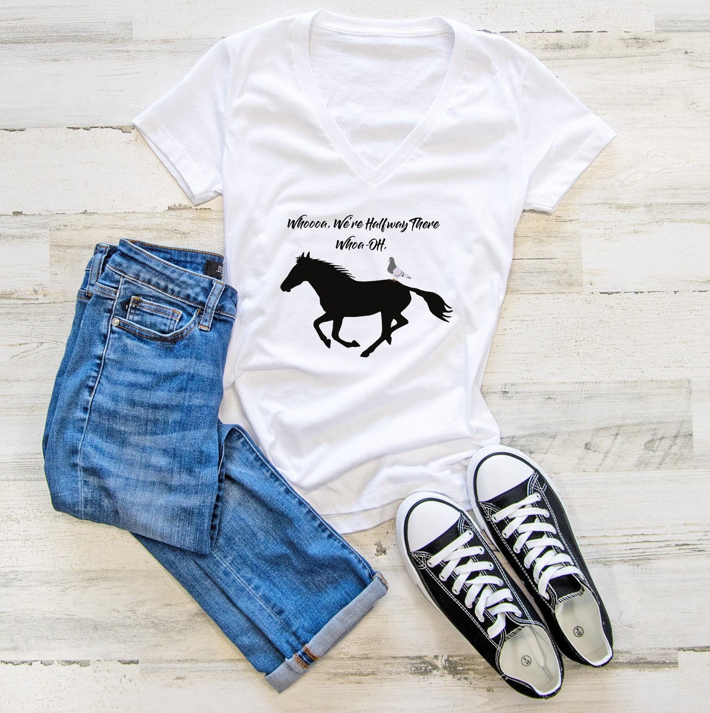 Pigeon on a Mare Women's V-Neck Tee