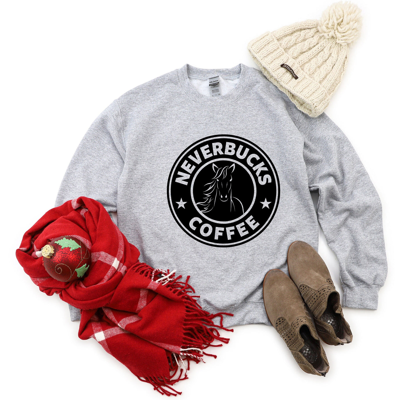 Neverbucks Equestrian Horse Lover Crewneck Sweatshirt