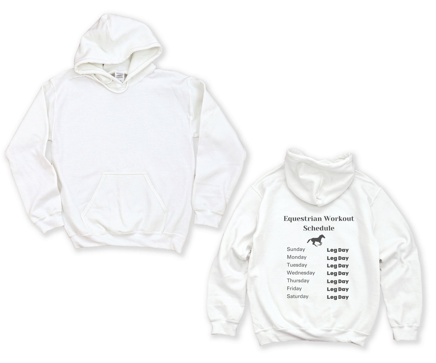 Equestrian Workout Schedule Hooded Sweatshirt