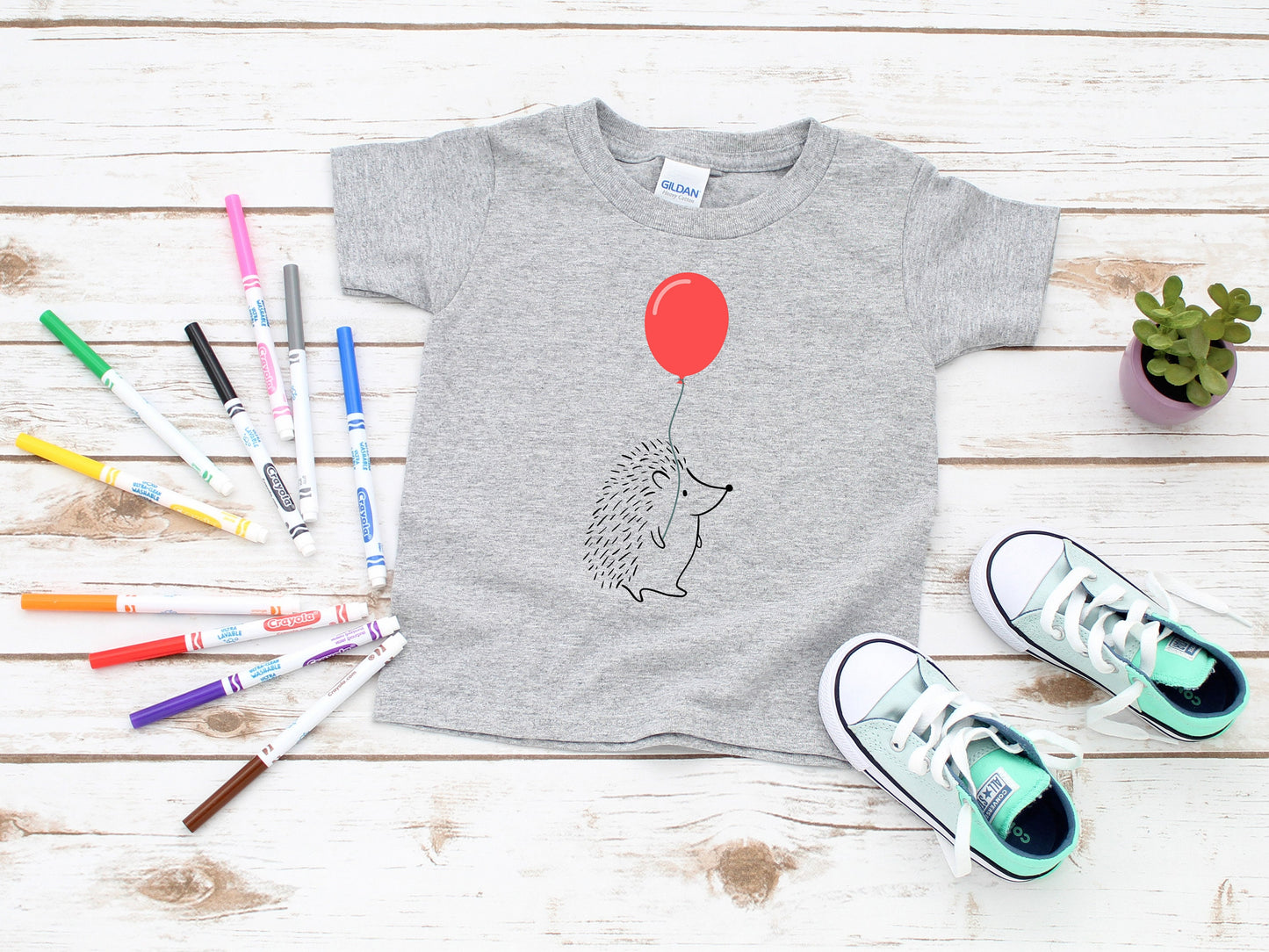 Hedgehog with Balloon Kids' T-Shirt