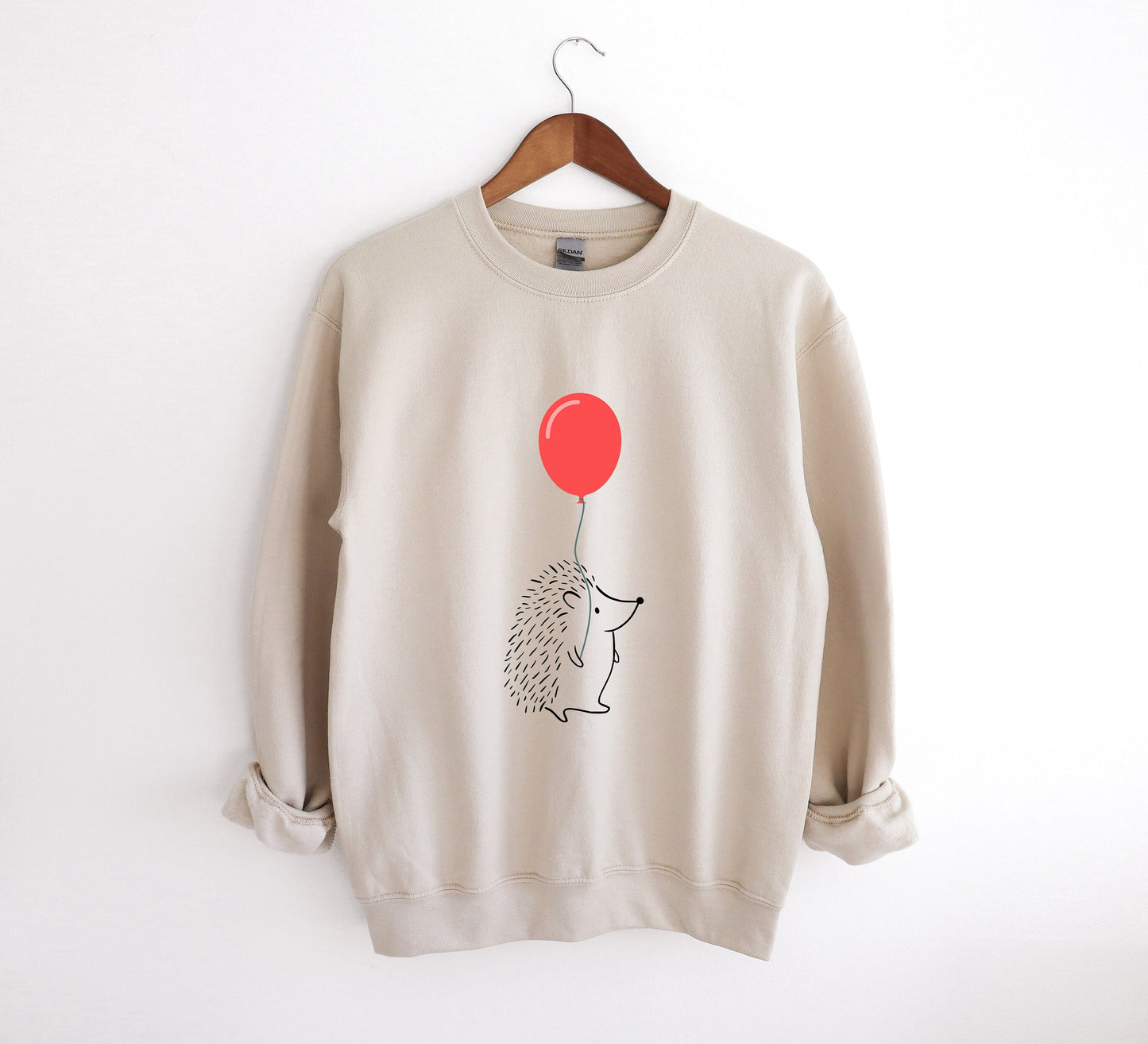 Hedgehog with Balloon Crewneck Sweatshirt
