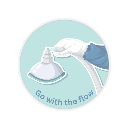 Go With The Flow Anesthesia Kiss-Cut Stickers | Fun Laptop Decals, Water Bottle Stickers, Office Decor, Gift for Friends, Planner Accessories