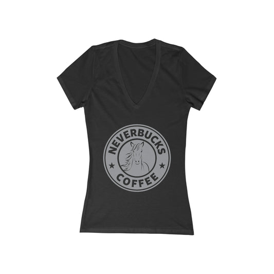 Women's Neverbucks Horse Lover Short Sleeve Deep V-Neck Tee