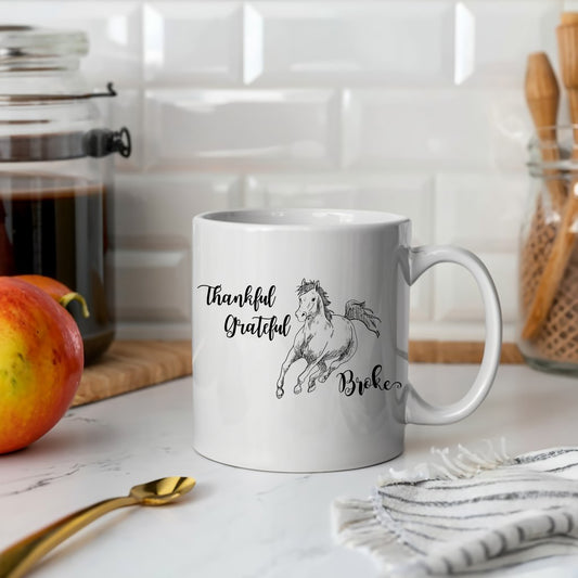 Thankful, Grateful, Broke Horse Lover Mug