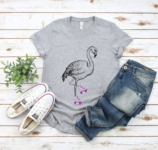 Flamingo in Skates T-Shirt