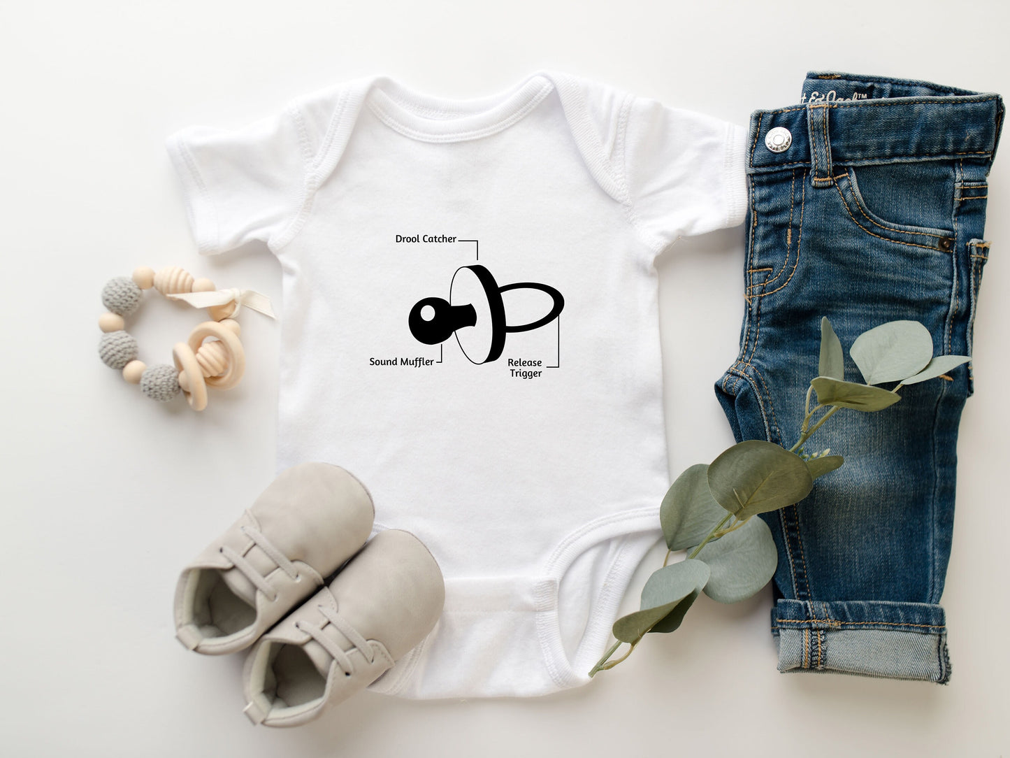 Pacifier Diagram Funny Infant Bodysuit