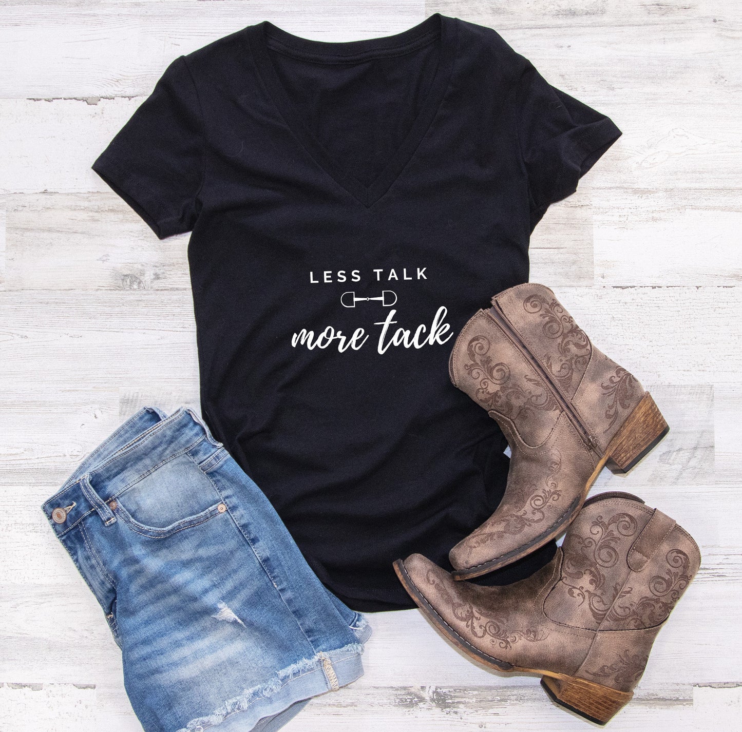 Less Talk More Tack Women's V-Neck Tee