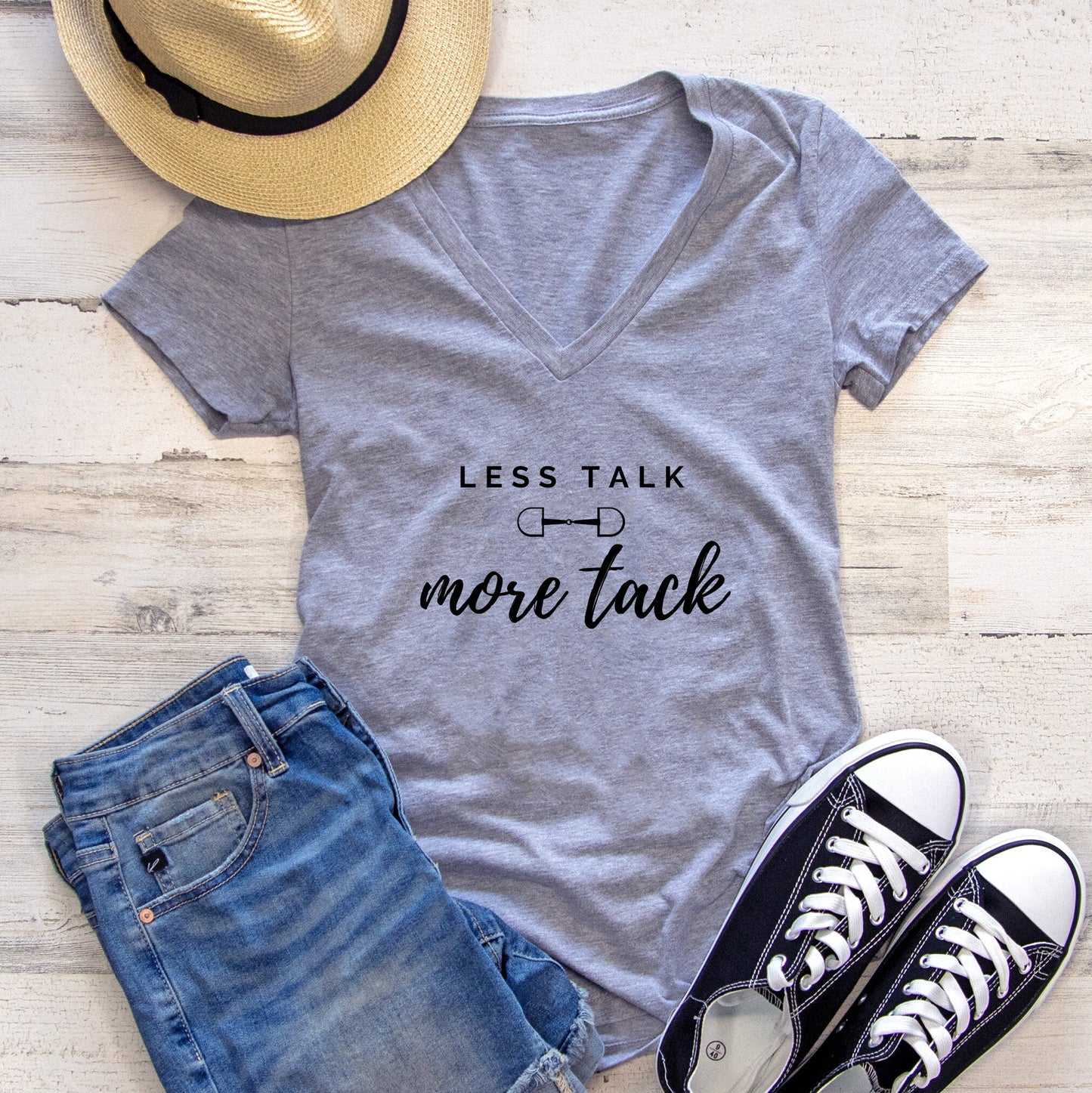 Less Talk More Tack Women's V-Neck Tee