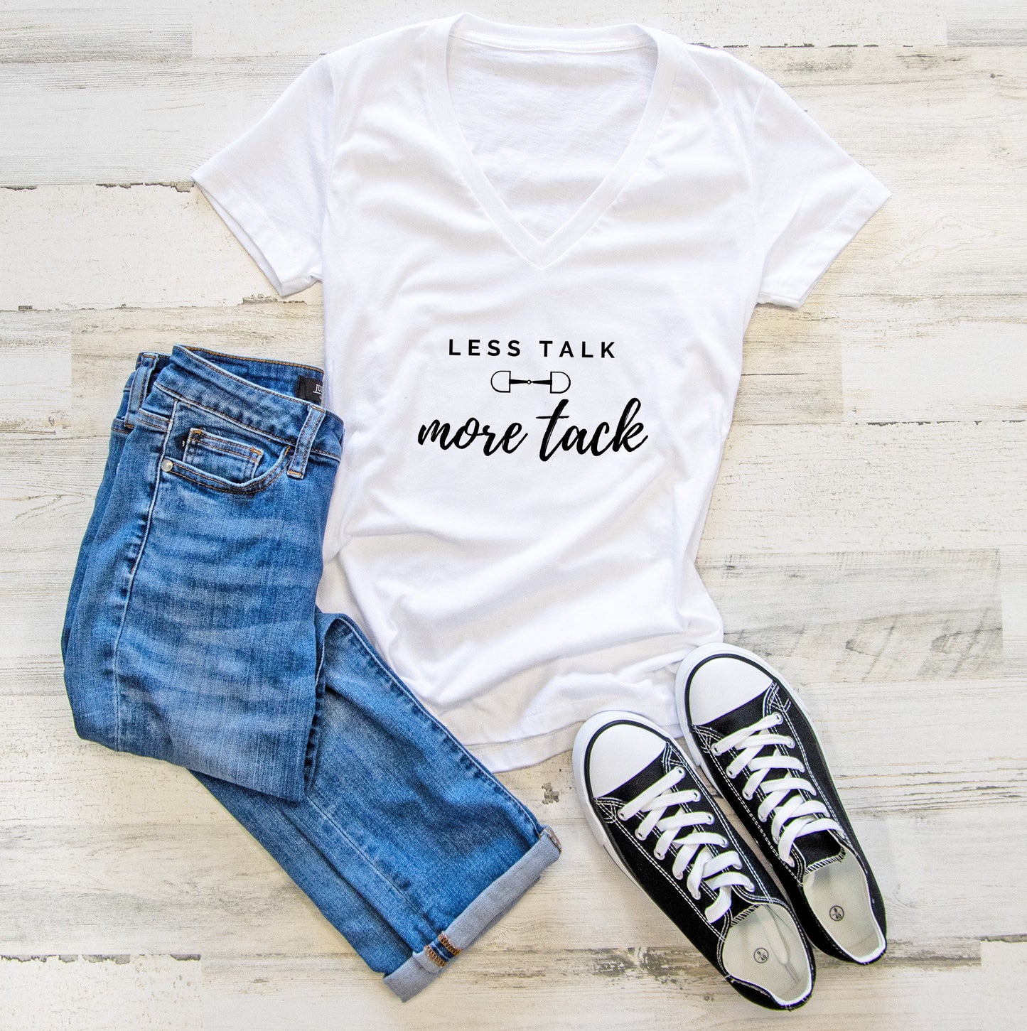 Less Talk More Tack Women's V-Neck Tee