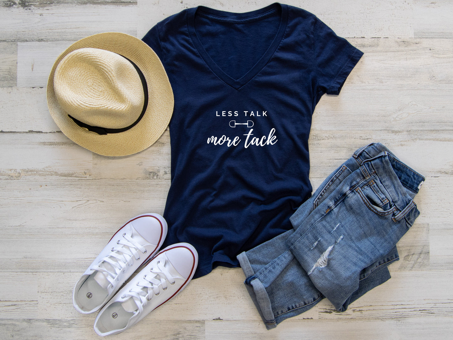 Less Talk More Tack Women's V-Neck Tee